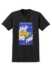 Air France Balearic Islands T-Shirt - Boucher Almond Blossom Poster - Black