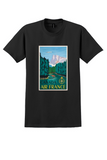 Air France Canada T-Shirt - Dore Pine Forest Poster - Black