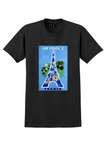 Air France France T-Shirt - Villemot Eiffel Tower Poster - Black