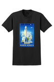 Air France North Africa T-Shirt - Villemot Minaret Poster - Black