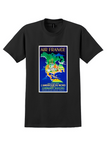 Air France North America T-Shirt - Plaquet Map Poster - Black