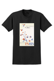 Air France Paris T-Shirt - Vintage Starry Eiffel Tower Poster - Black