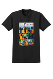Air France France T-Shirt - Vintage Cubist Village Poster - Black