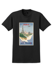 Air France Paris T-Shirt - Vintage Eiffel Tower Sketch Poster - Black