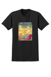 Air France Tokyo T-Shirt - Vintage Cherry Blossom Pagoda Poster - Black