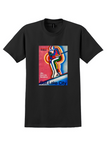 American Airlines Salt Lake City T-Shirt - Unimark Skier Poster - Black