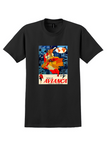 Avianca Americas T-Shirt - Vintage Route Map Poster - Black