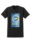 BOAC Speedbird T-Shirt - Vintage Small World Globe Poster - Black