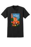BOAC South America T-Shirt - Vintage Baroque Church Poster - Black