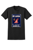 BWIA St. Lucia T-Shirt - Vintage Sunjet Dancer Poster - Black