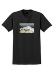 Braniff 727 T-Shirt - Vintage Snowy Mountains Poster - Black