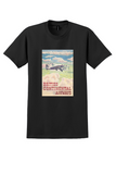British Continental Airways T-Shirt - Vintage Biplane Poster - Black