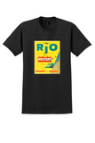 Braniff Rio T-Shirt - Vintage Sugarloaf Cable Car Poster - Black