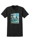 Delta Chicago T-Shirt - Vintage Painterly Skyline Poster - Black