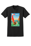 BEA Malta T-Shirt - Vintage Valletta Harbour Poster - Black