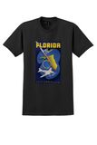 Eastern Air Lines Florida T-Shirt - Vintage Fly South Map Poster - Black