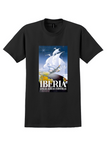 Iberia T-Shirt - Vintage 1954 Galleon and Airliner Poster - Black