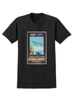 Imperial Airways Europe Egypt India T-Shirt - Vintage Flying Boat Poster - Black