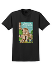 Imperial Airways South America T-Shirt - Vintage Colonial Church Poster - Black
