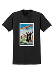 DDL Danish Air Lines T-Shirt - Vintage Red Airliner Poster - Black
