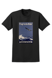 Lufthansa Seaside T-Shirt - Vintage Fliegt in die Baeder Poster - Black