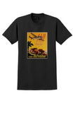 Lloyd Aereo Boliviano T-Shirt - Vintage Llamas and Ox Cart Poster - Black