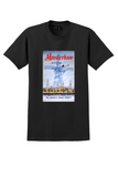 Pan Am Amsterdam T-Shirt - Vintage Windmill and Canal Houses Poster - Black