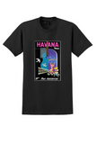 Pan Am Havana T-Shirt - Vintage Morro Castle Dancers Poster - Black
