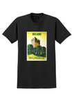 Pan Am Ireland T-Shirt - Kauffer Castle Tower Poster - Black