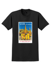 Pan Am Siam T-Shirt - Baskerville Temple and Monks Poster - Black