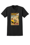 Qantas Australia T-Shirt - Vintage Beach Terrace Poster - Black
