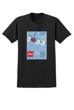 BEA British European Airways T-Shirt - Vintage Airliner Poster - Black