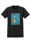 Qantas South Africa T-Shirt - Rogers Cartoon Giraffe Poster - Black