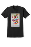 SAS Scandinavian Airlines T-Shirt - Vintage World Flags Poster - Black