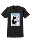 SAS Austria T-Shirt - Vintage Foxy Skiers Poster - Black
