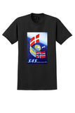 SAS Scandinavian Airlines T-Shirt - Vintage Flags and Globe Poster - Black