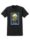 Assisi T-Shirt - Vintage Italian Travel Poster - Black