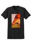 Central Australia T-Shirt - Vintage Commonwealth Railways Poster - Black