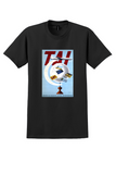 TAI T-Shirt - Vintage Globe and Stamps Poster - Black
