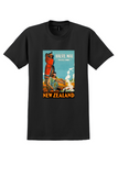 New Zealand T-Shirt - Vintage Haere Mai Welcome Poster - Black
