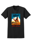 Trans-Australian Railway T-Shirt - Vintage Camel and Train Poster - Black