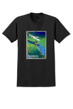 Transadriatica T-Shirt - Vintage Seaplane Adriatic Map Poster - Black