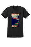 Transadriatica Venezia-Roma T-Shirt - Vintage Red Plane Poster - Black