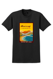 United Air Lines Hawaii T-Shirt - Vintage DC-7 Diamond Head Poster - Black