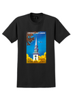 United Air Lines New England T-Shirt - Binder Autumn Steeple Poster - Black