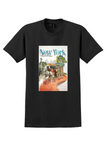 United Air Lines New York T-Shirt - Vintage Central Park Carriage Poster - Black