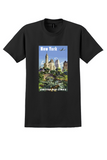 United Air Lines New York T-Shirt - Vintage Central Park Skyline Poster - Black