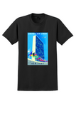 United Air Lines New York T-Shirt - Binder United Nations Poster - Black