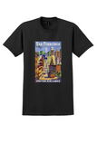 United Air Lines San Francisco T-Shirt - Vintage Cable Car Collage Poster - Black