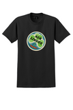Aer Lingus T-Shirt - Vintage Green Shamrock Bag Sticker - Black